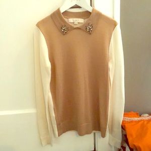 XS loft dual color lightweight sweater with collar